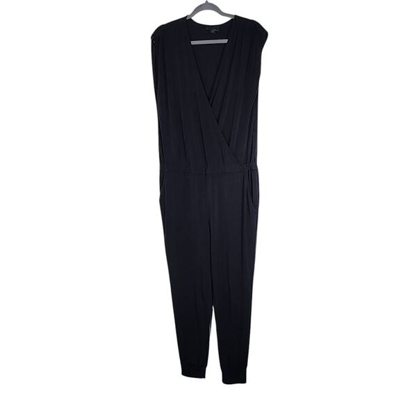 Attention Sleeveless Black Jumpsuit Size Large Black Sleeveless Jumpsuit - Picture 1 of 9